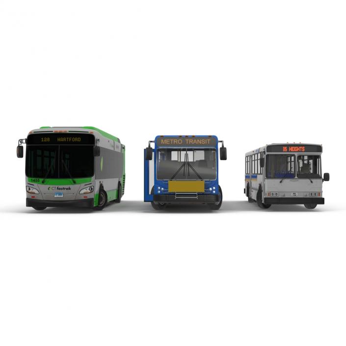 3D model Rigged Buses Collection 5