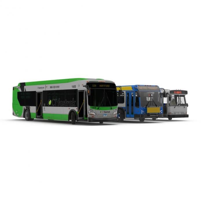 3D model Rigged Buses Collection 5