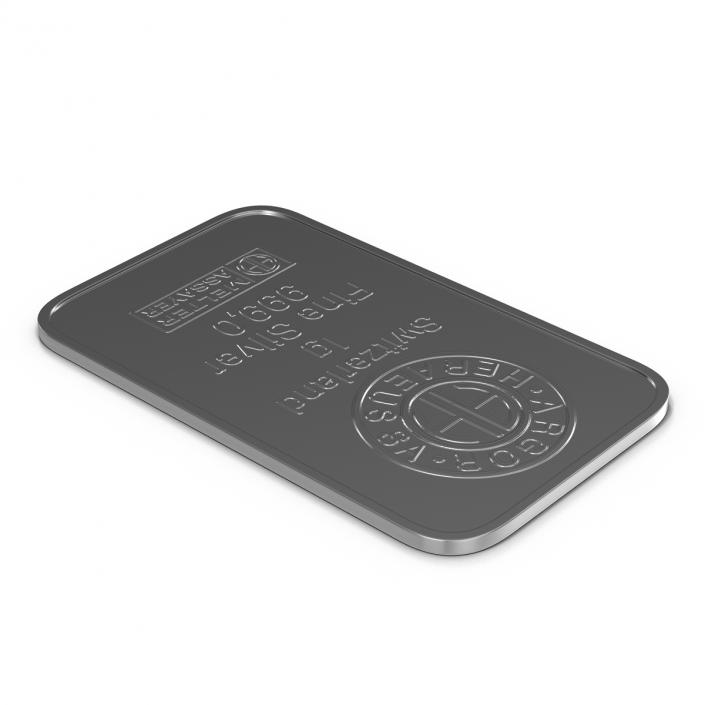 3D Silver Bar 1g model