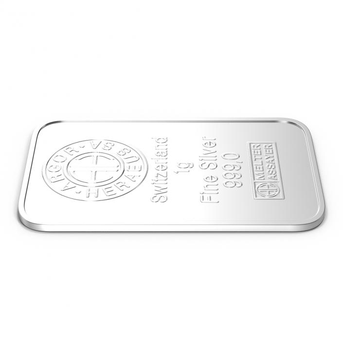 3D Silver Bar 1g model