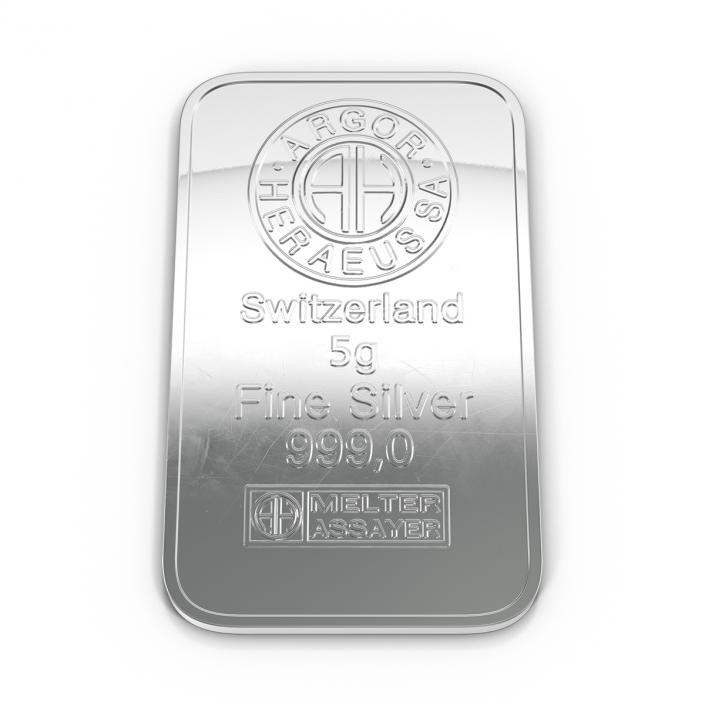 3D Silver Bar 5g model