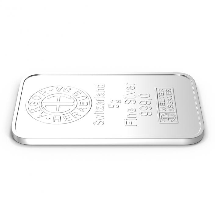 3D Silver Bar 5g model