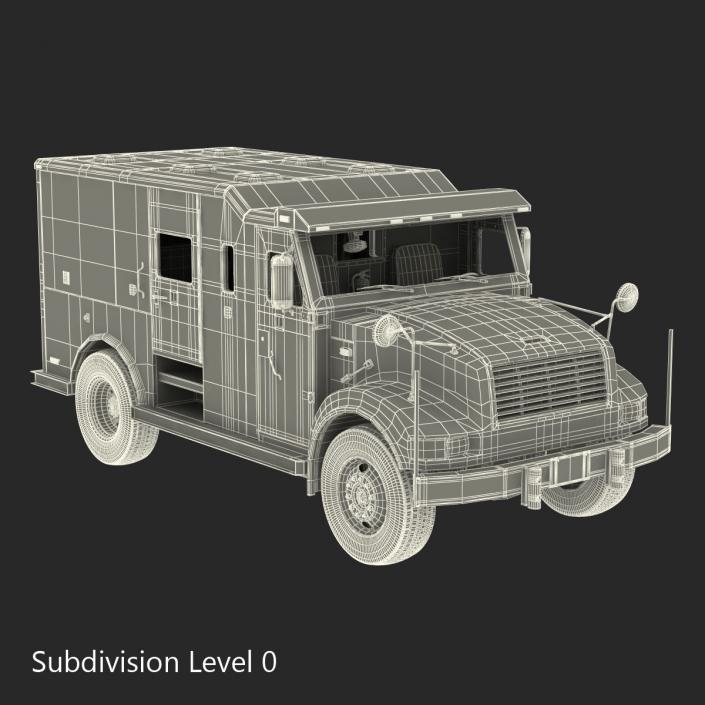 3D Armored Cash Transport Car Rigged model