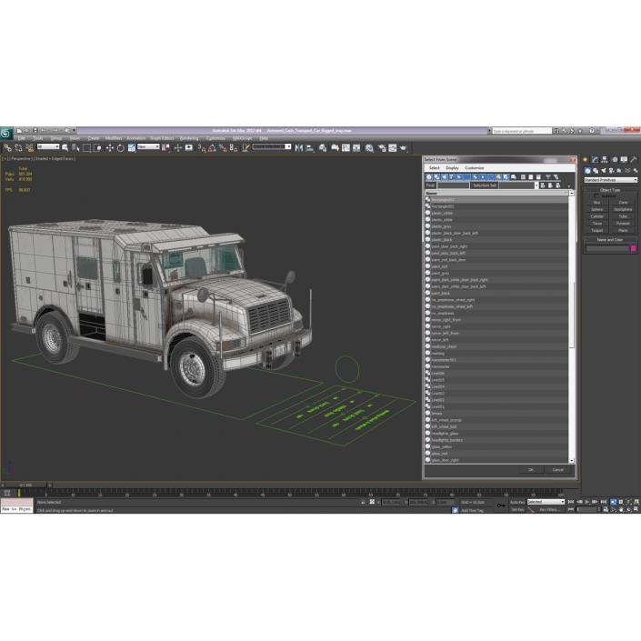 3D Armored Cash Transport Car Rigged model