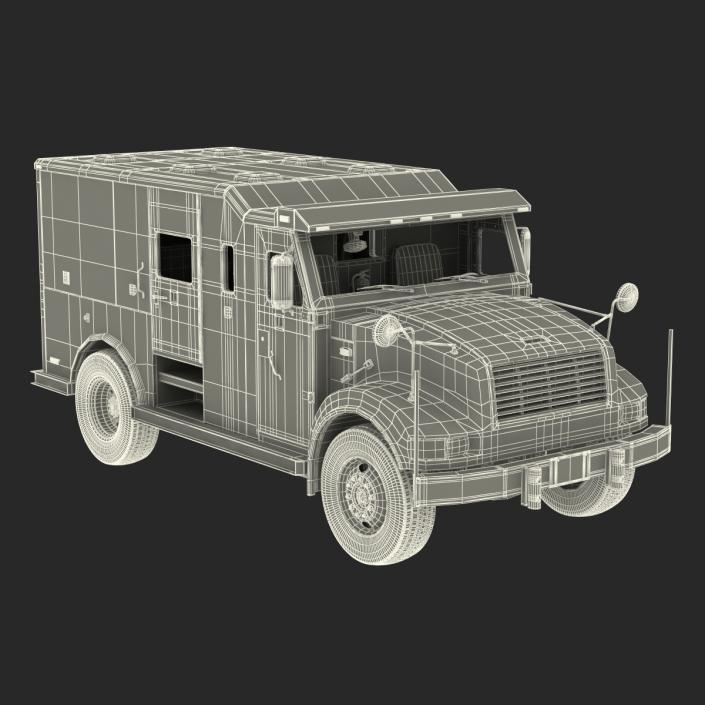 3D Armored Cash Transport Car Rigged model