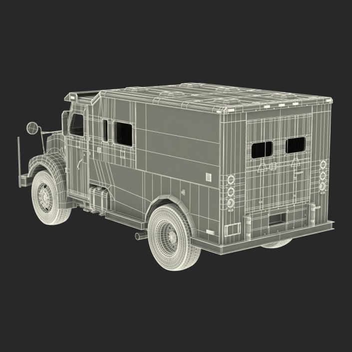 3D Armored Cash Transport Car Rigged model