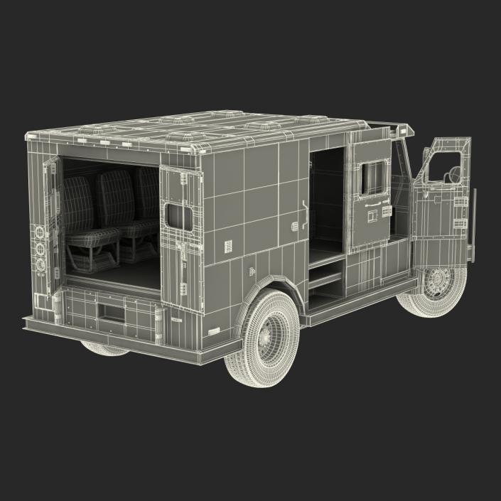 3D Armored Cash Transport Car Rigged model