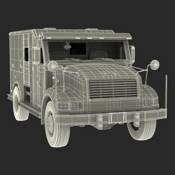 3D Armored Cash Transport Car Rigged model