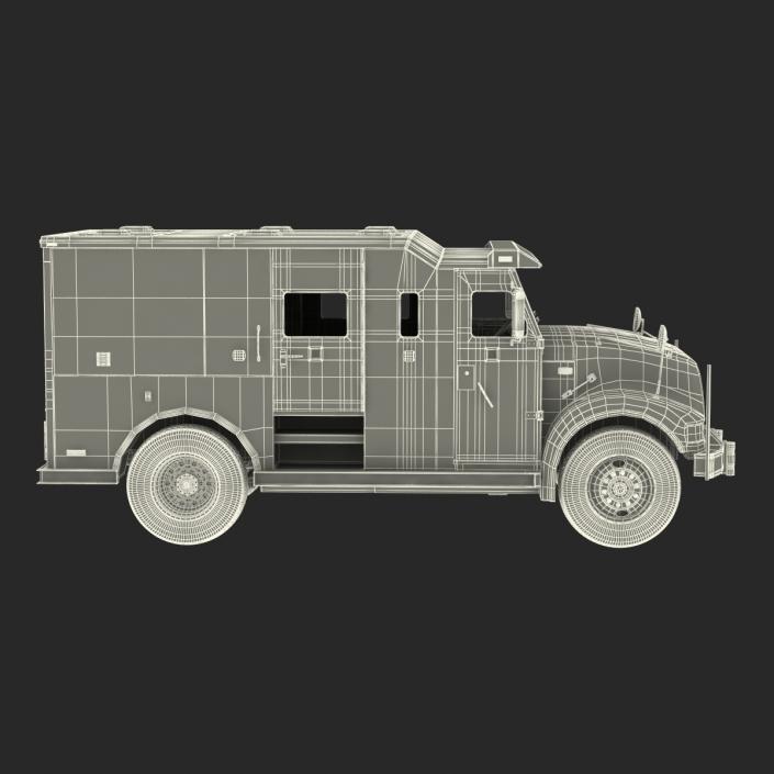 3D Armored Cash Transport Car Rigged model