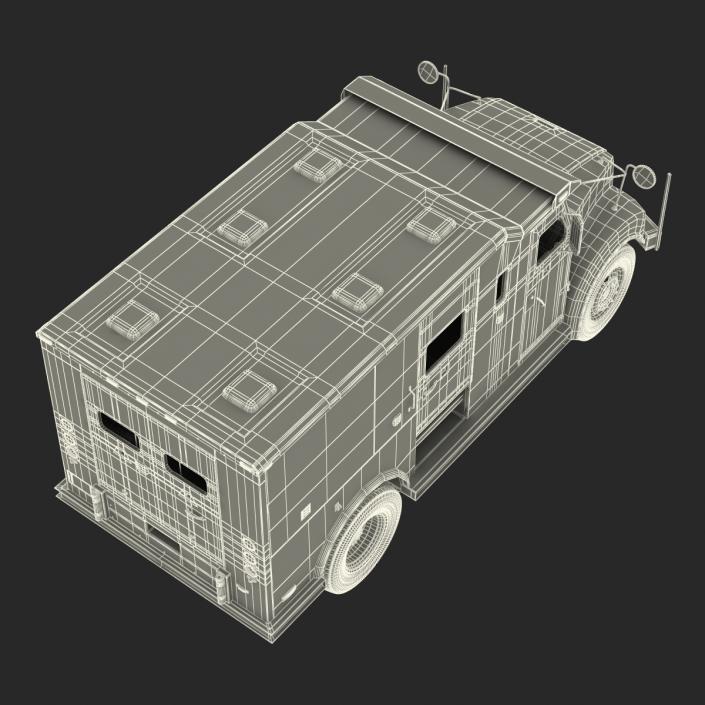 3D Armored Cash Transport Car Rigged model