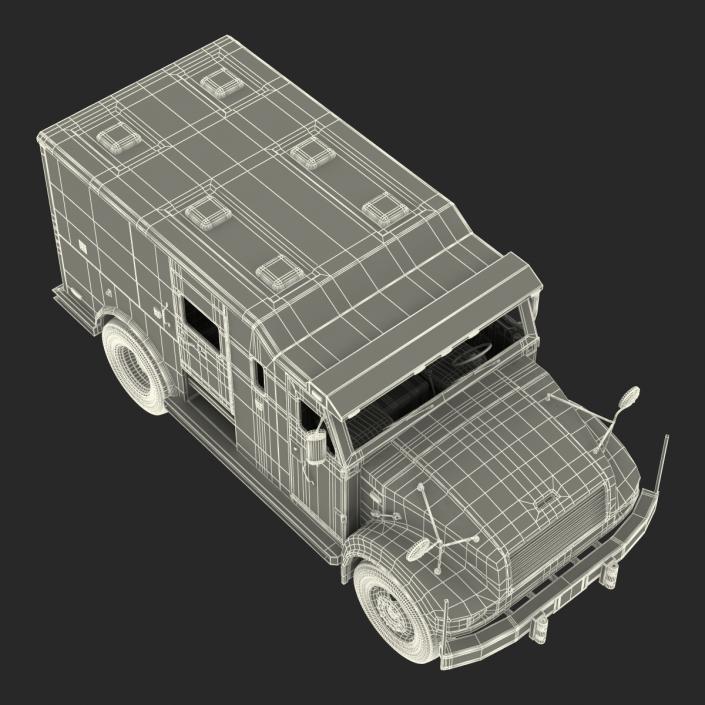 3D Armored Cash Transport Car Rigged model