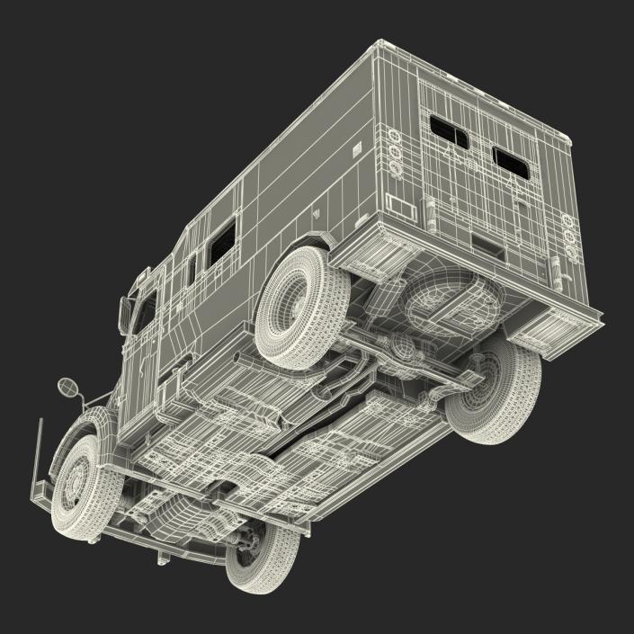 3D Armored Cash Transport Car Rigged model