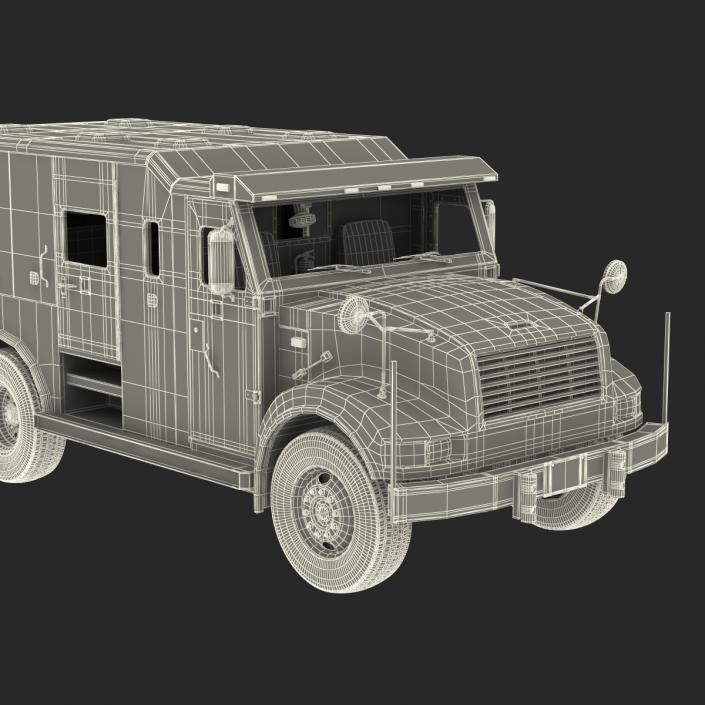 3D Armored Cash Transport Car Rigged model