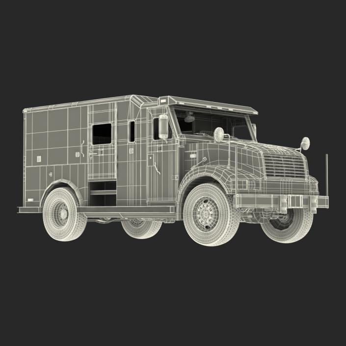 3D Armored Cash Transport Car Rigged model