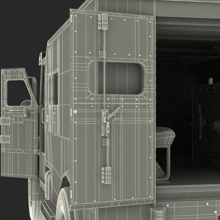 3D Armored Cash Transport Car Rigged model