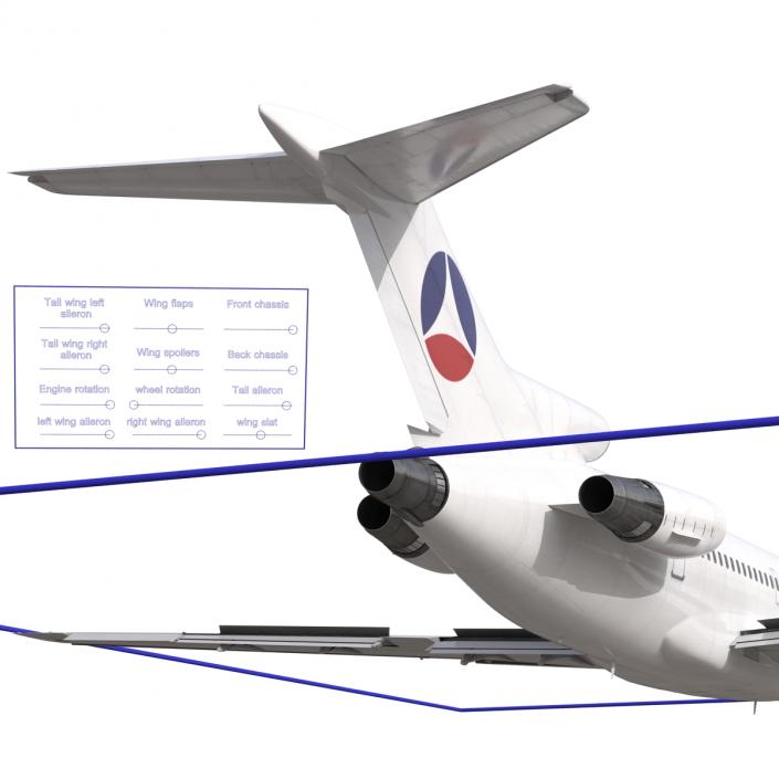 Boeing 727-200 Air France Rigged 3D