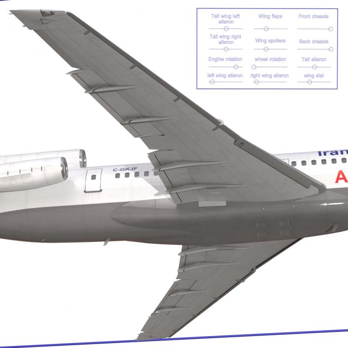 3D Boeing 727-200 Iran Aseman Rigged model