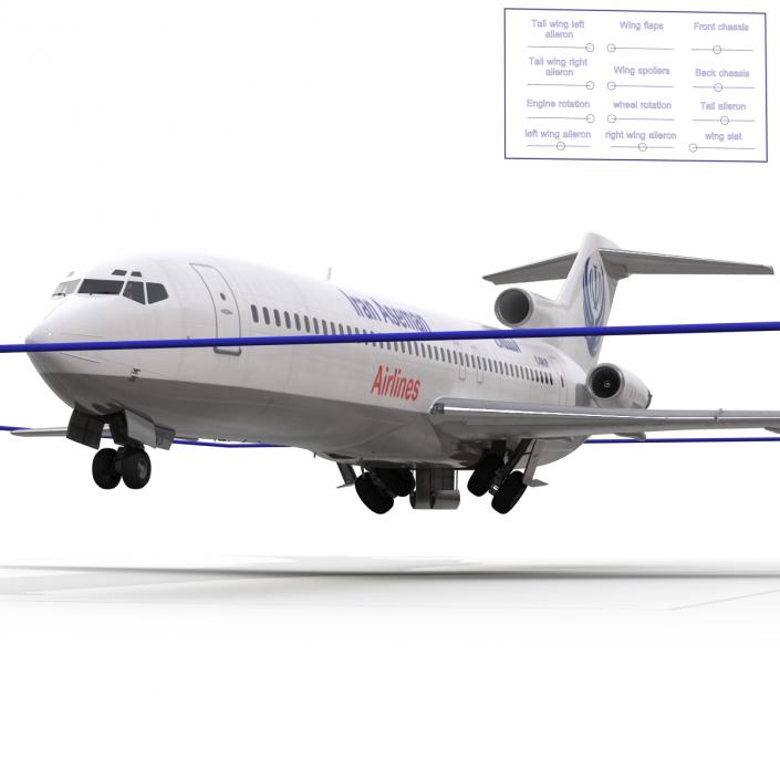 3D Boeing 727-200 Iran Aseman Rigged model