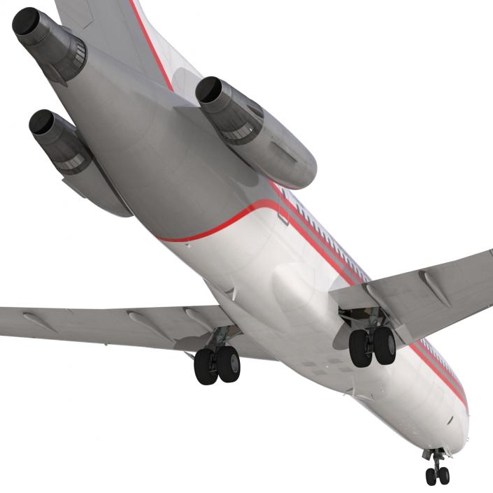 3D Boeing 727-200 Kalitta Air Rigged model