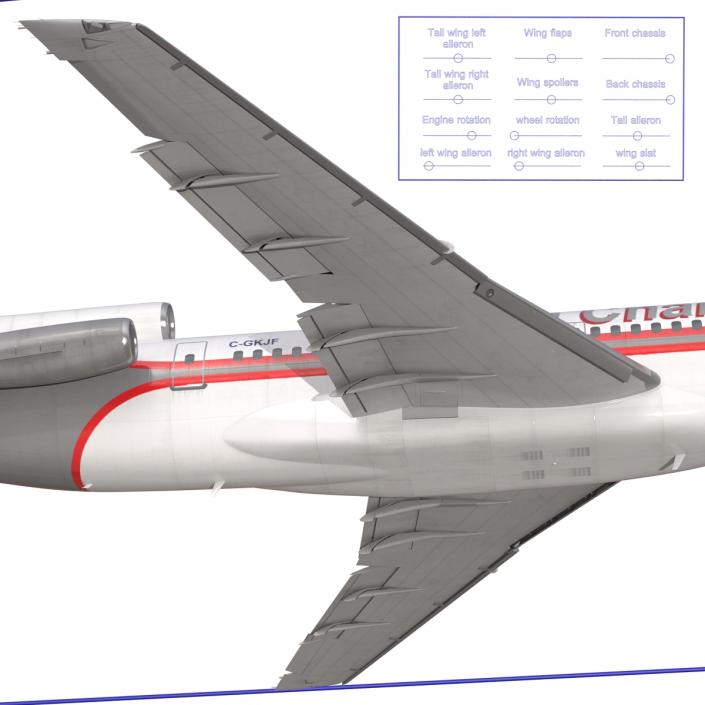 3D Boeing 727-200 Kalitta Air Rigged model