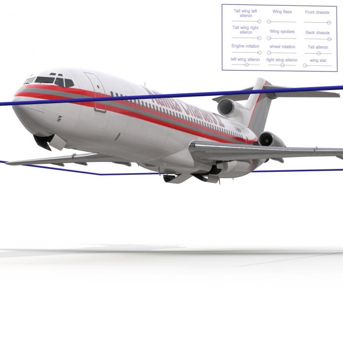 3D Boeing 727-200 Kalitta Air Rigged model