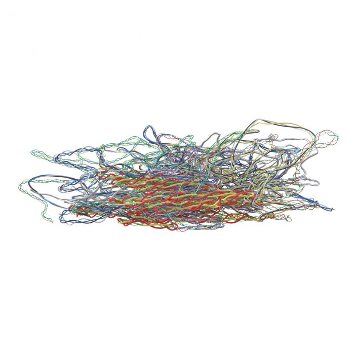 3D Pile of Colorful Plastic Cables 2 model