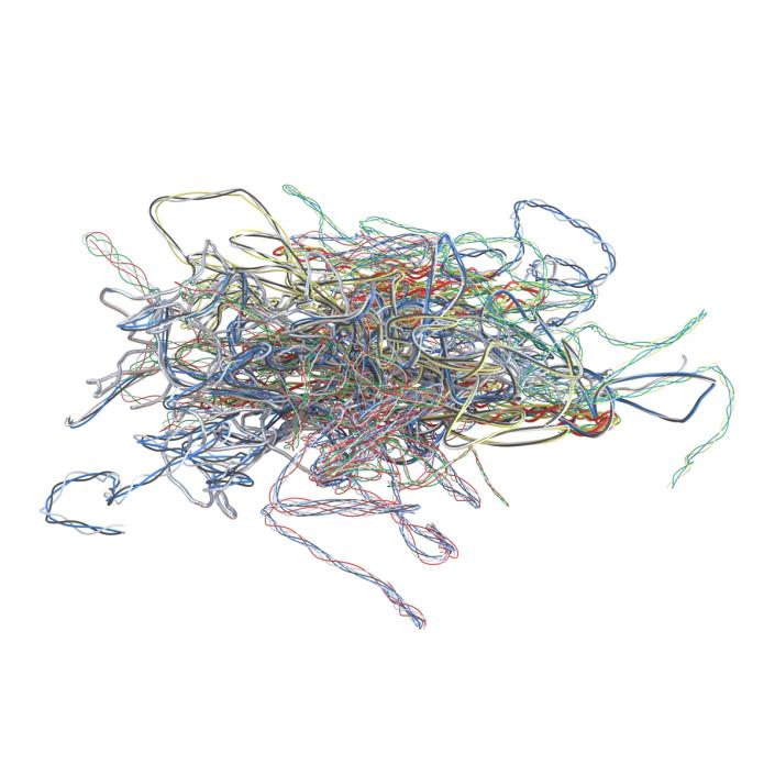 3D Pile of Colorful Plastic Cables 2 model