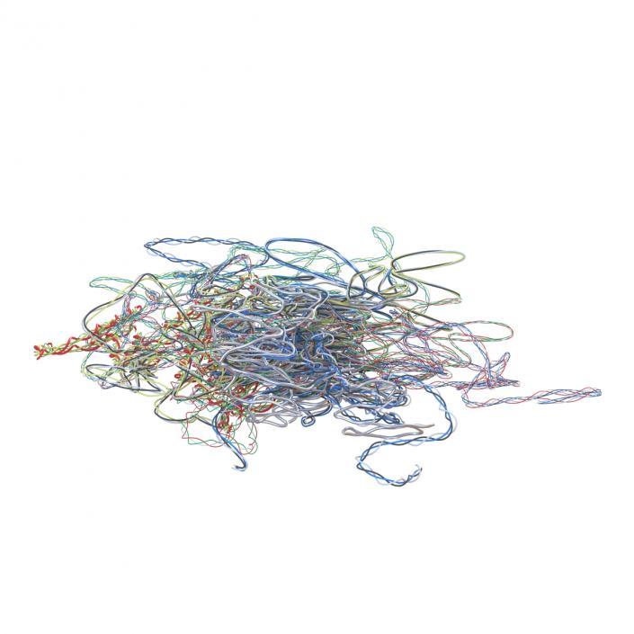 3D Pile of Colorful Plastic Cables 2 model