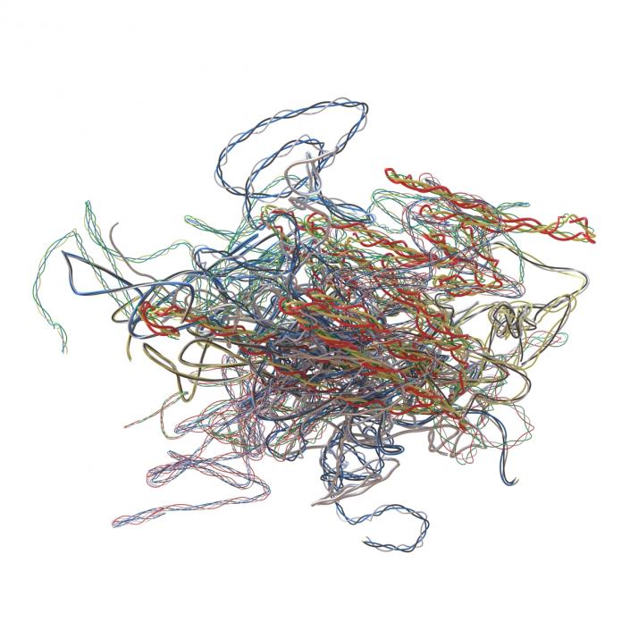 3D Pile of Colorful Plastic Cables 2 model