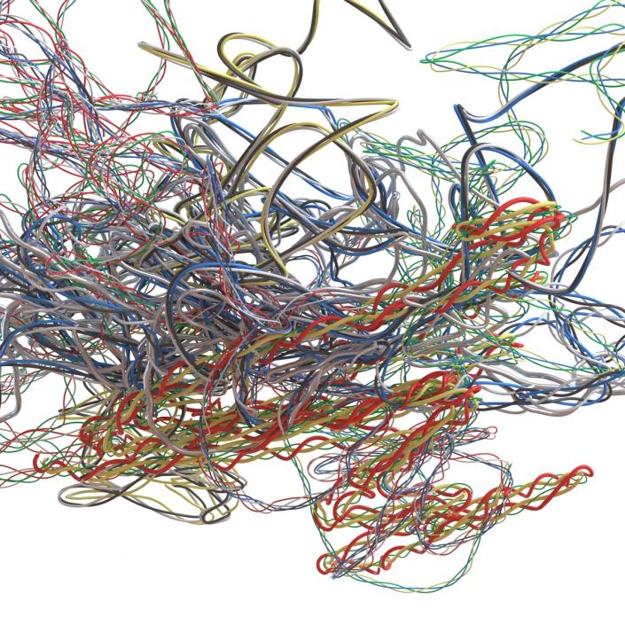 3D Pile of Colorful Plastic Cables 2 model