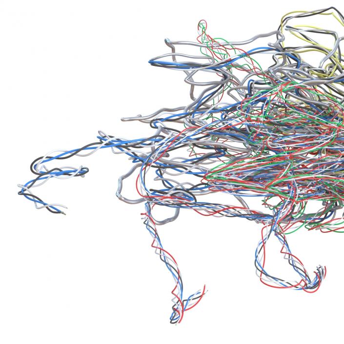 3D Pile of Colorful Plastic Cables 2 model