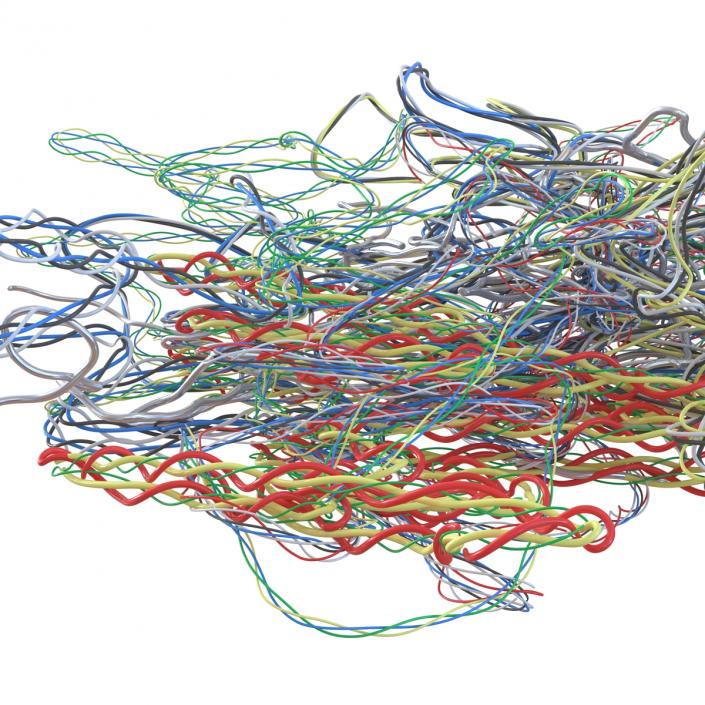 3D Pile of Colorful Plastic Cables 2 model