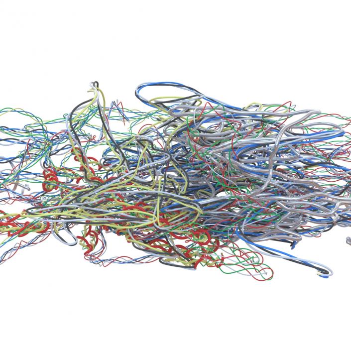 3D Pile of Colorful Plastic Cables 2 model