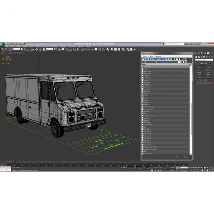 Post Office Truck Rigged 3D model