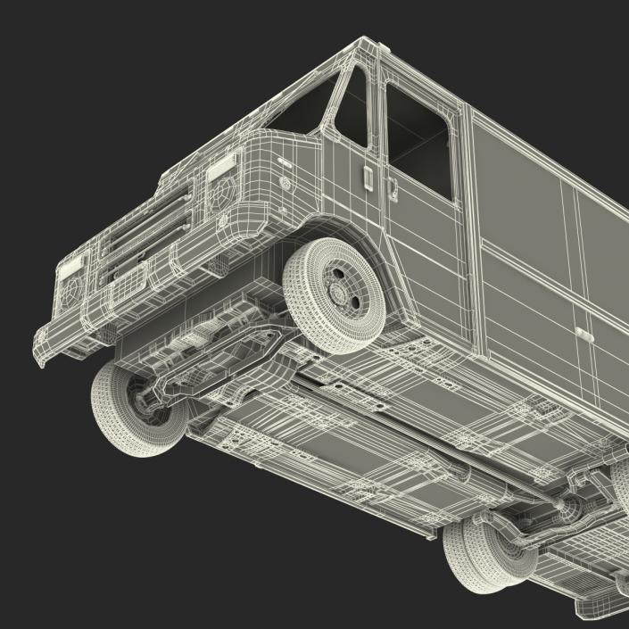 Post Office Truck Rigged 3D model