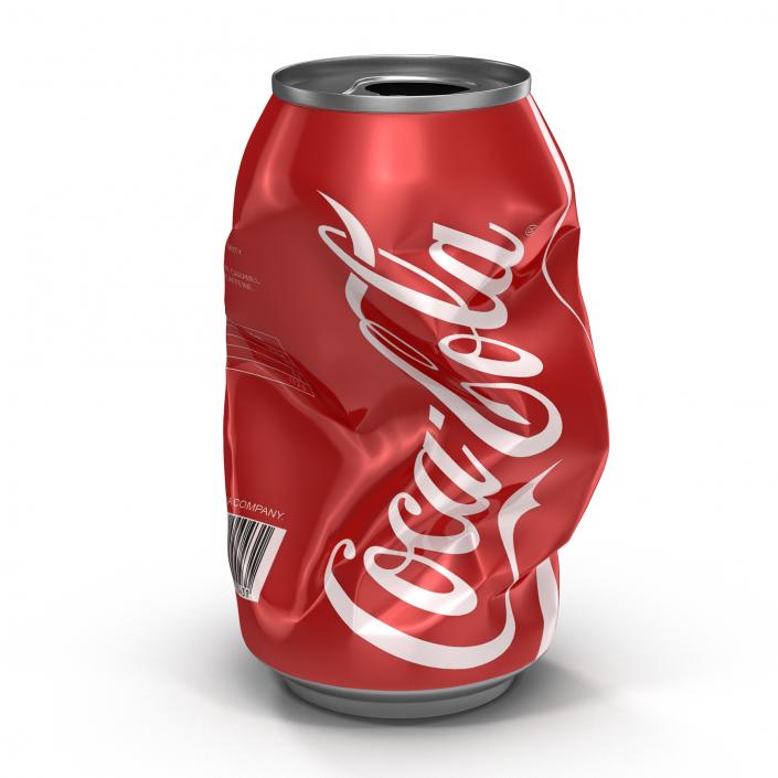 3D Crushed Soda Can Coca Cola