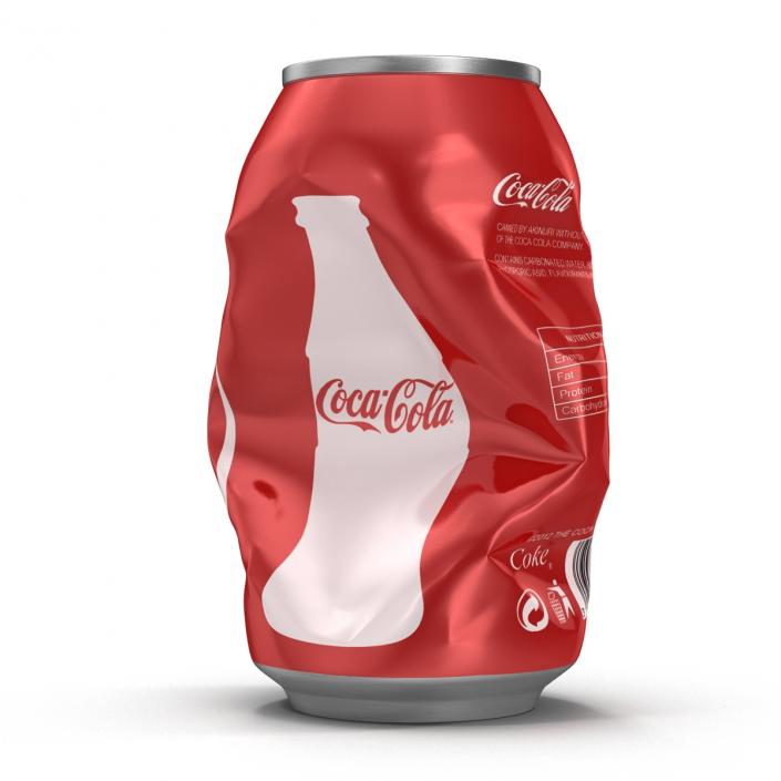 3D Crushed Soda Can Coca Cola