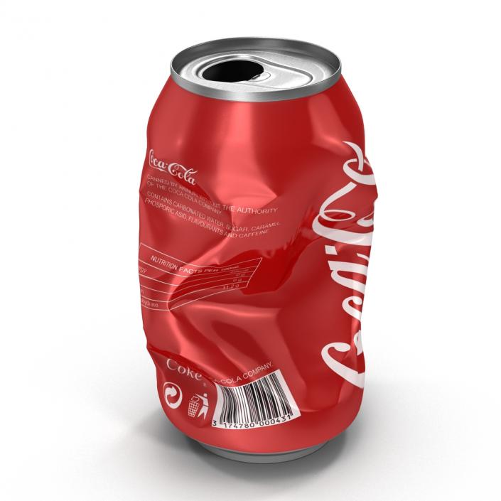 3D Crushed Soda Can Coca Cola