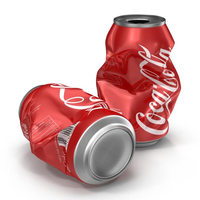 3D Crushed Soda Can Coca Cola