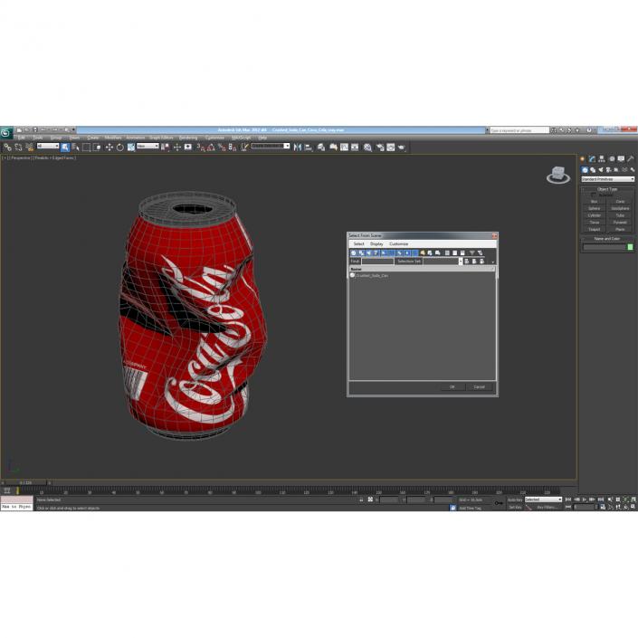 3D Crushed Soda Can Coca Cola