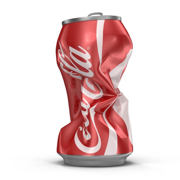 3D Crushed Soda Can 2 Coca Cola model