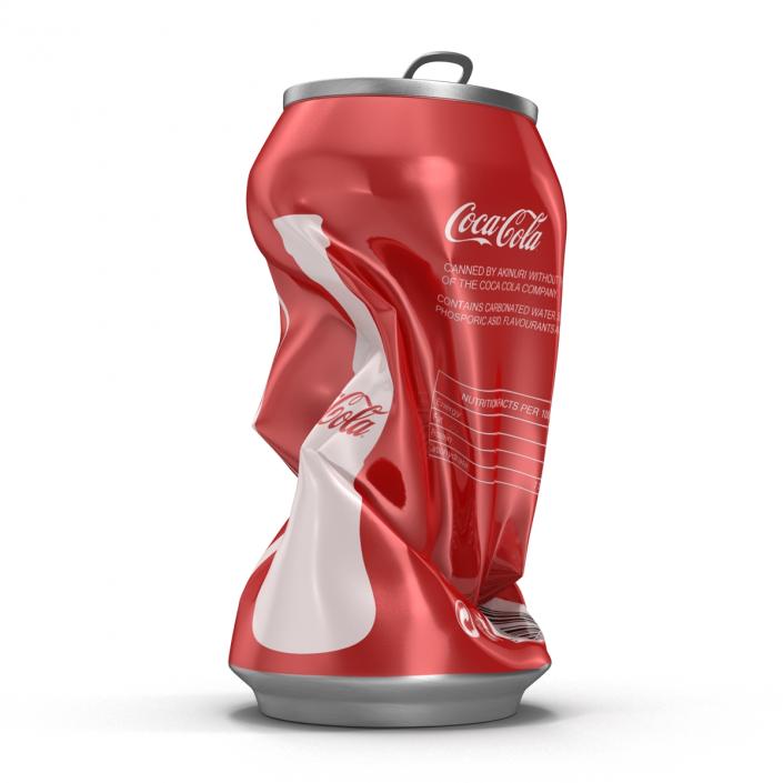 3D Crushed Soda Can 2 Coca Cola model