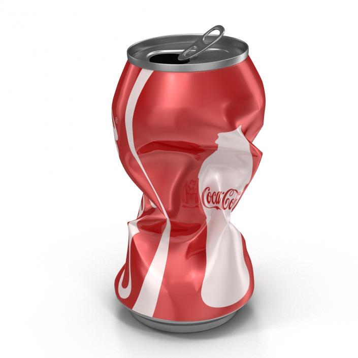 3D Crushed Soda Can 2 Coca Cola model