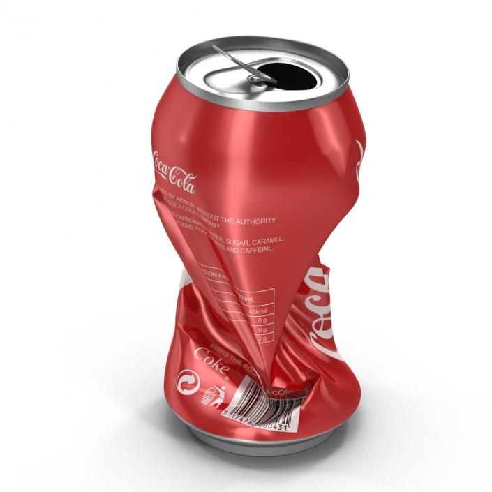 3D Crushed Soda Can 2 Coca Cola model