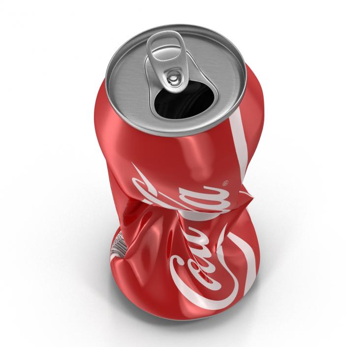 3D Crushed Soda Can 2 Coca Cola model