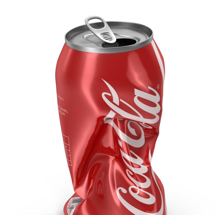 3D Crushed Soda Can 2 Coca Cola model