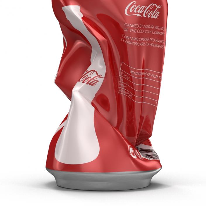 3D Crushed Soda Can 2 Coca Cola model