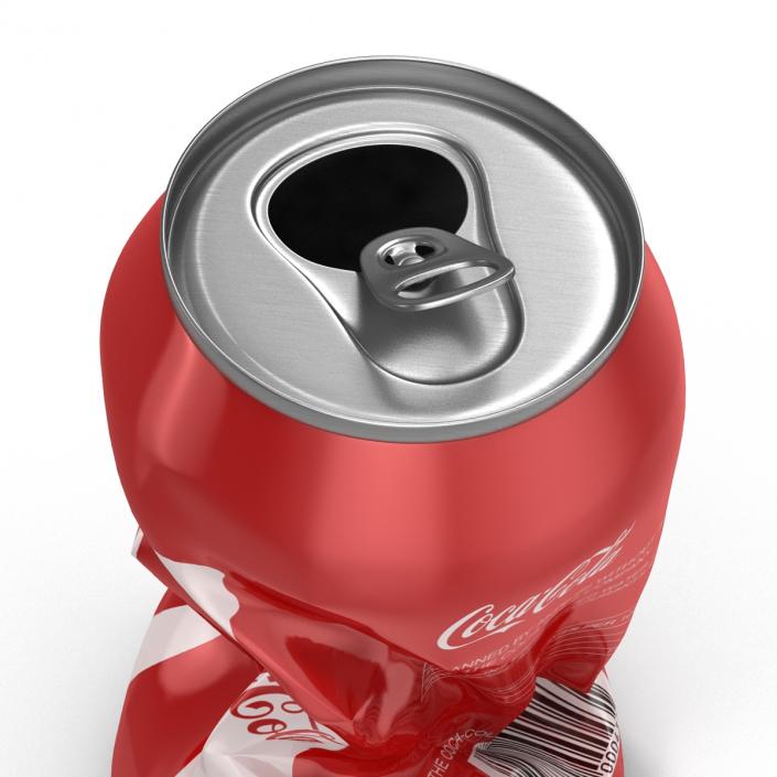 3D Crushed Soda Can 2 Coca Cola model