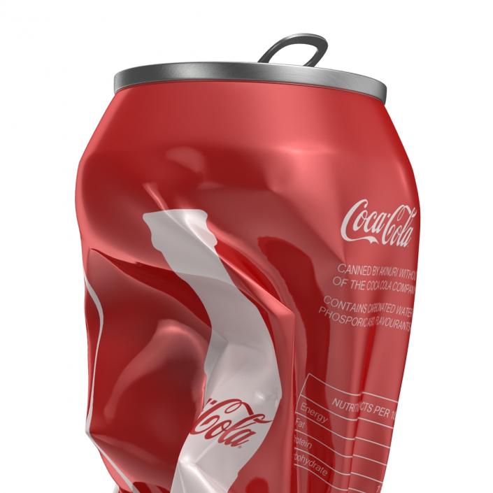 3D Crushed Soda Can 2 Coca Cola model