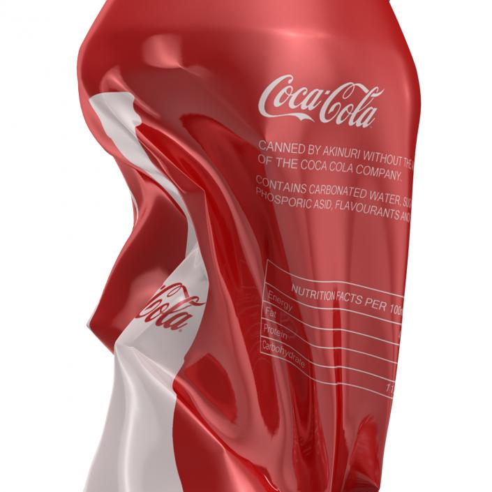 3D Crushed Soda Can 2 Coca Cola model